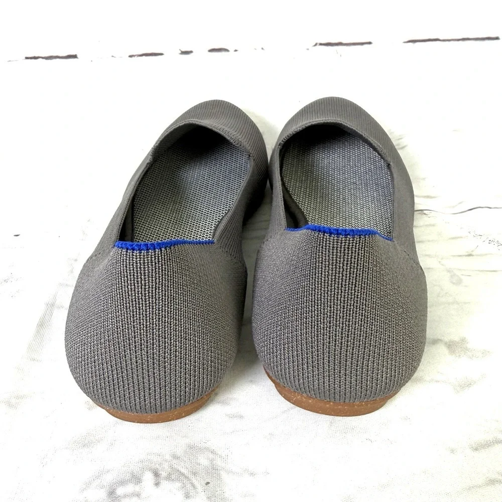 Rothy's Shoes Women's 8 Gray The Flat Slip On Knit Round Toe Comfort New